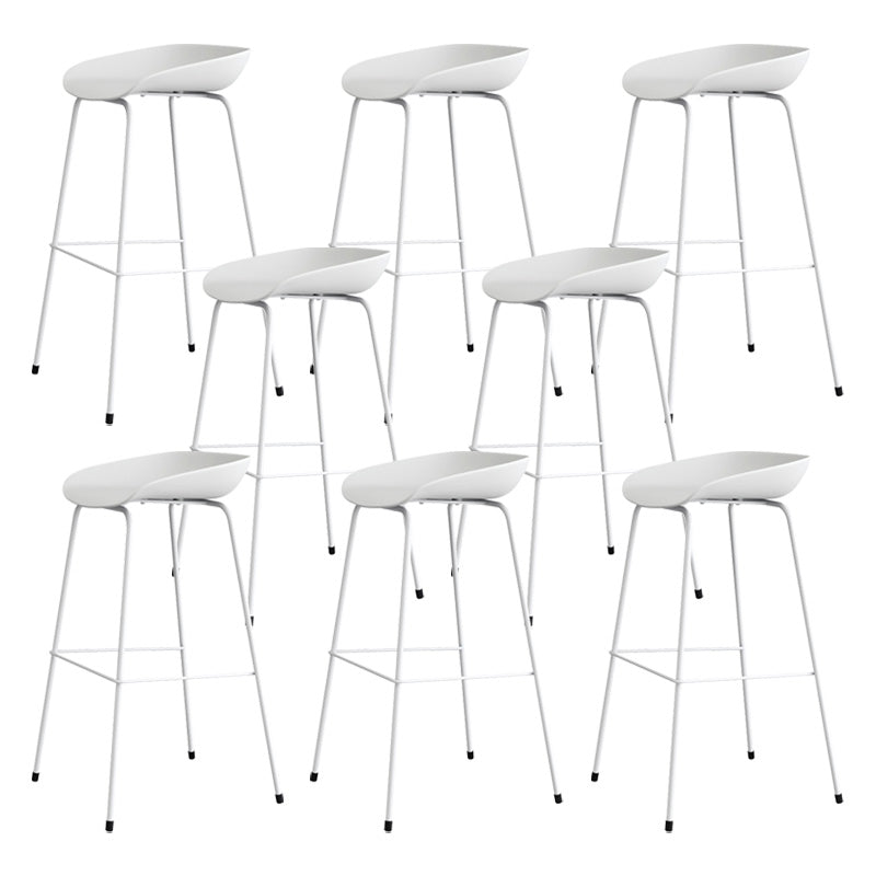 Contemporary Style Bar-stool Plastic Counter Bar Stool with Metal Legs for Kitchen