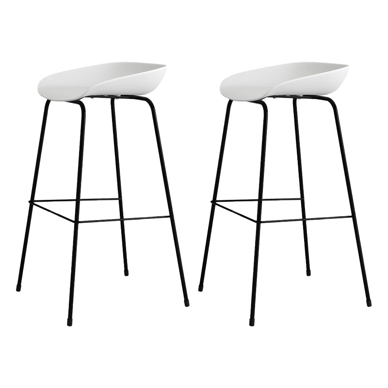 Contemporary Style Bar-stool Plastic Counter Bar Stool with Metal Legs for Kitchen