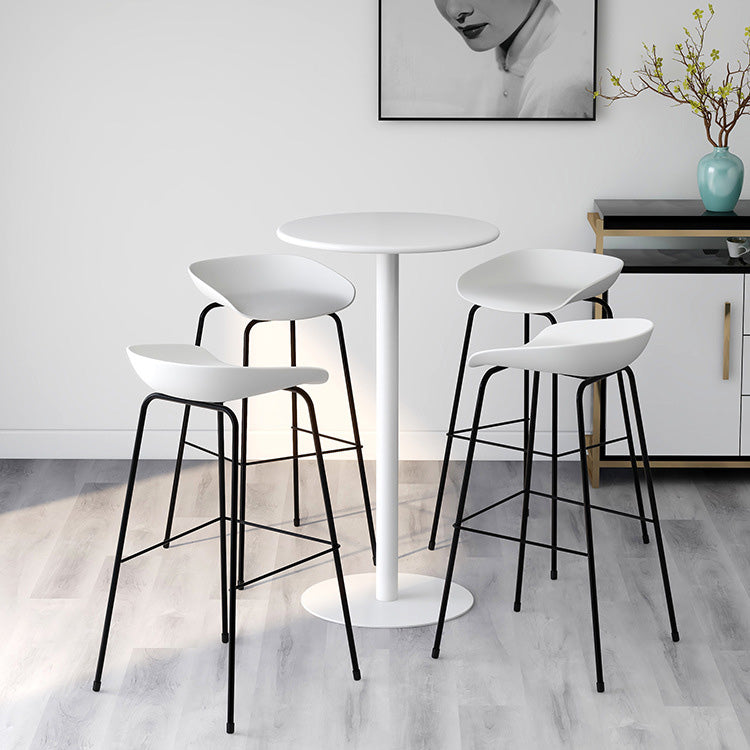 Contemporary Style Bar-stool Plastic Counter Bar Stool with Metal Legs for Kitchen
