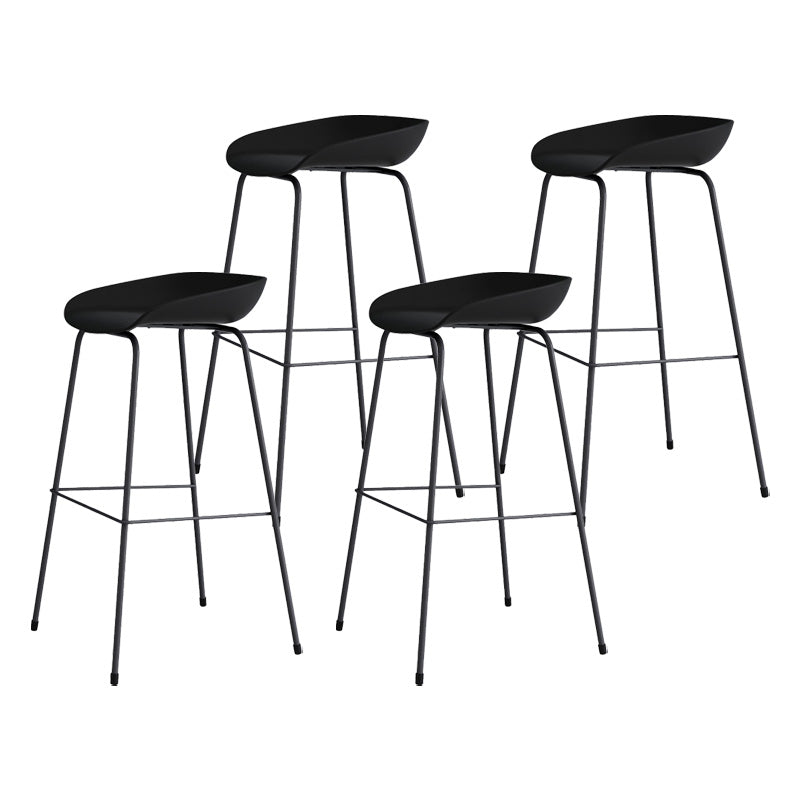 Contemporary Style Bar-stool Plastic Counter Bar Stool with Metal Legs for Kitchen