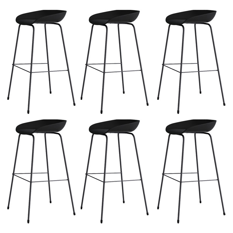Contemporary Style Bar-stool Plastic Counter Bar Stool with Metal Legs for Kitchen