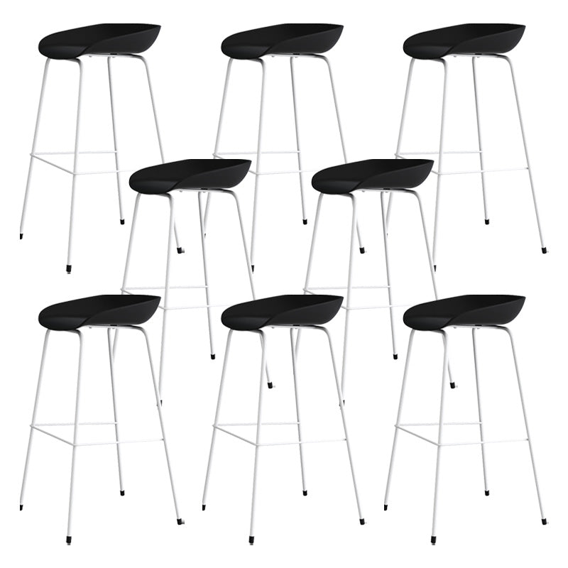 Contemporary Style Bar-stool Plastic Counter Bar Stool with Metal Legs for Kitchen