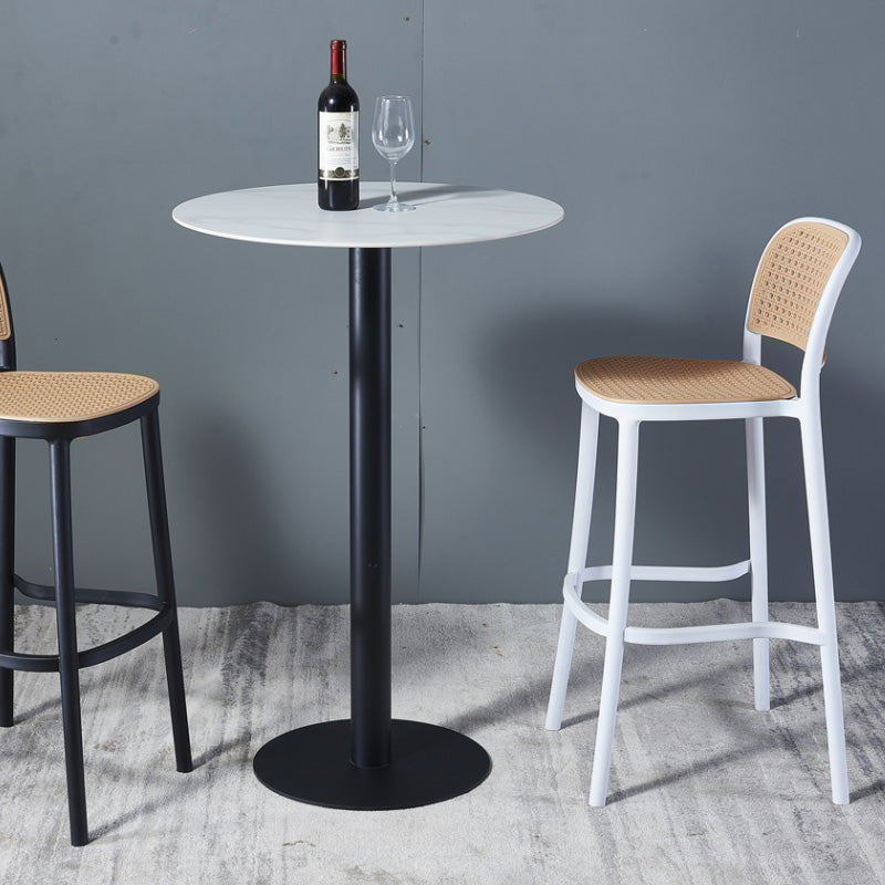 Nordic Style Bar-stool Square Counter Bar Stool with Plastic Legs for Kitchen