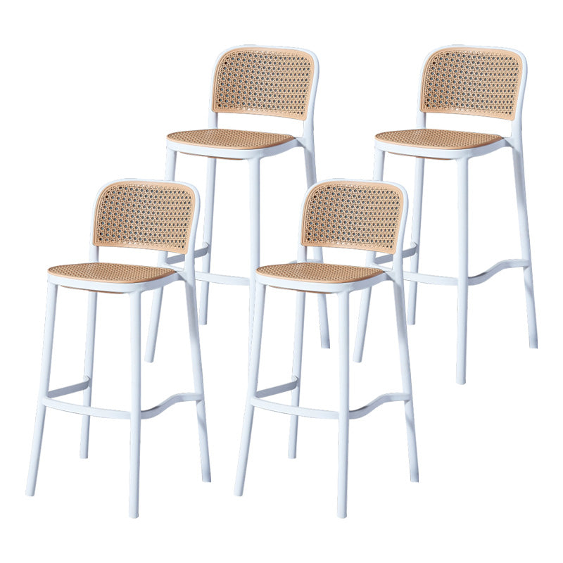 Nordic Style Bar-stool Square Counter Bar Stool with Plastic Legs for Kitchen