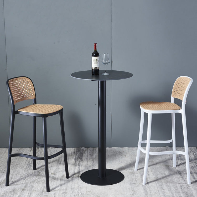 Nordic Style Bar-stool Square Counter Bar Stool with Plastic Legs for Kitchen