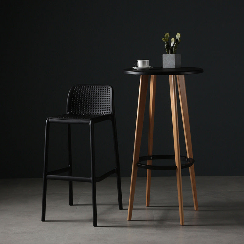 Nordic Style Bar-stool Plastic Counter Bar Stool with Plastic Legs for Kitchen