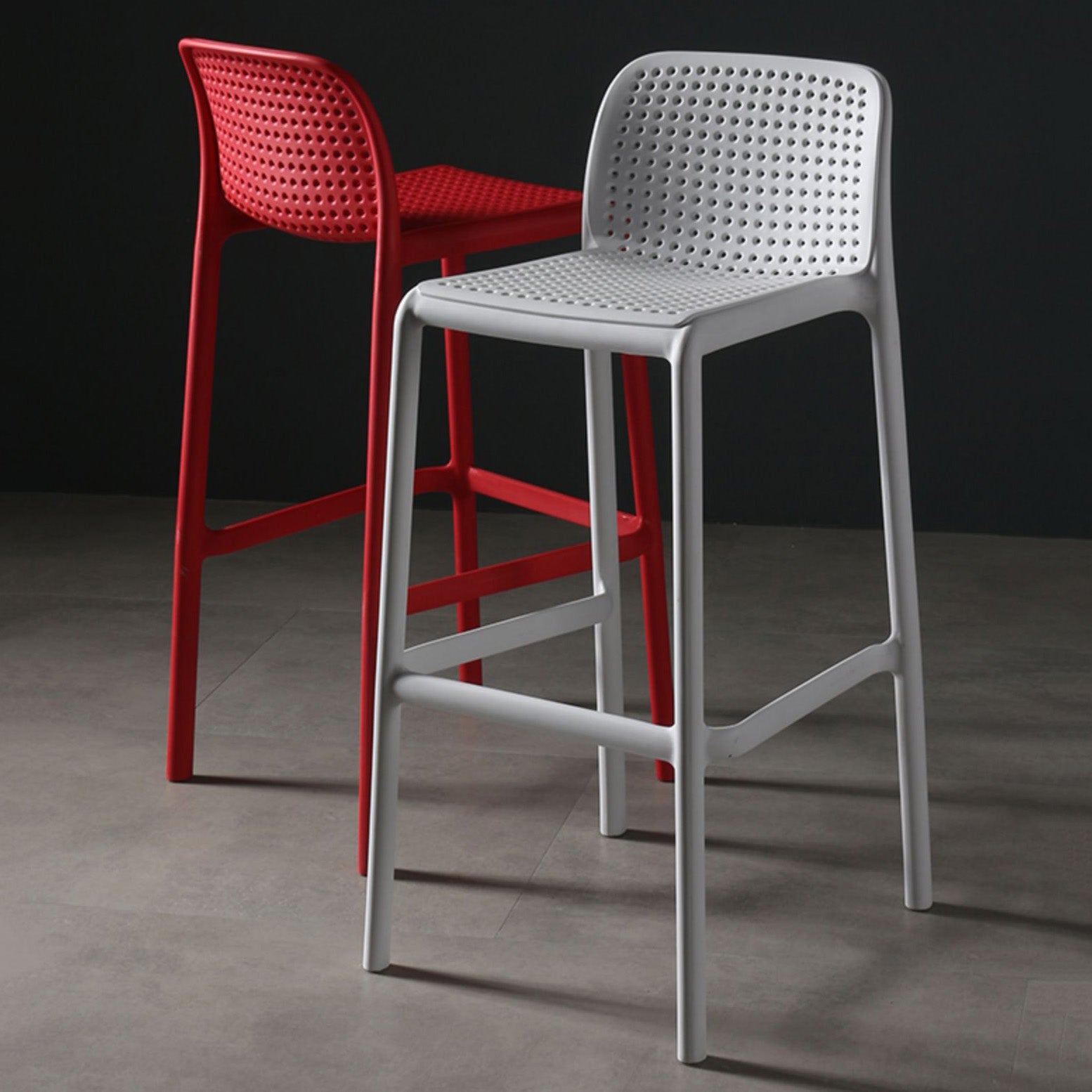 Nordic Style Bar-stool Plastic Counter Bar Stool with Plastic Legs for Kitchen