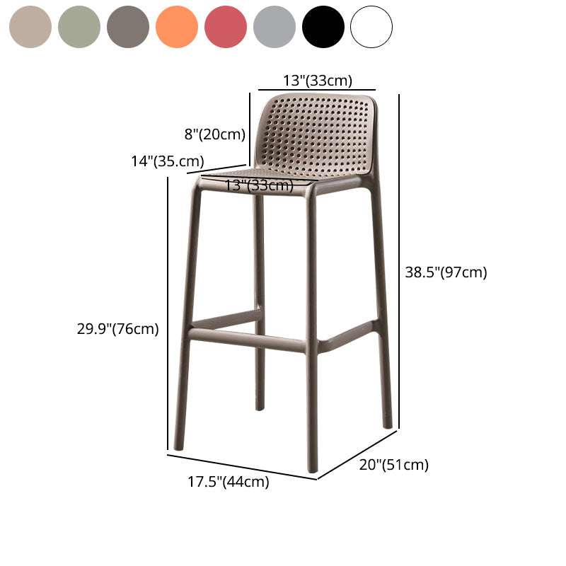 Nordic Style Bar-stool Plastic Counter Bar Stool with Plastic Legs for Kitchen