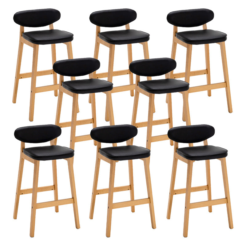 Contemporary Bar-stool Square Counter Bar Stool with Wooden Legs for Kitchen
