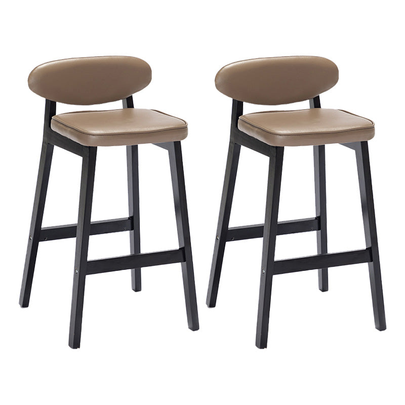 Contemporary Bar-stool Square Counter Bar Stool with Wooden Legs for Kitchen