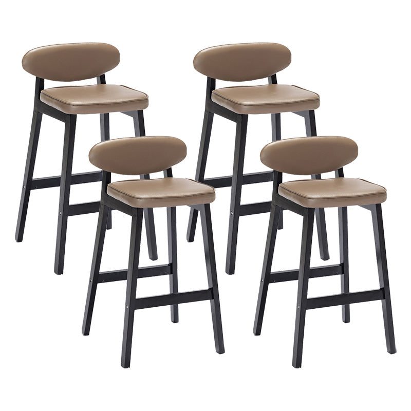 Contemporary Bar-stool Square Counter Bar Stool with Wooden Legs for Kitchen