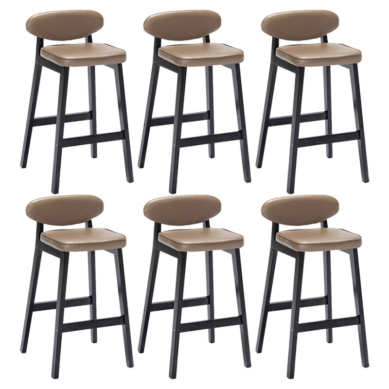 Contemporary Bar-stool Square Counter Bar Stool with Wooden Legs for Kitchen