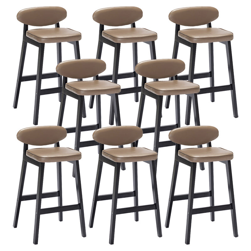 Contemporary Bar-stool Square Counter Bar Stool with Wooden Legs for Kitchen