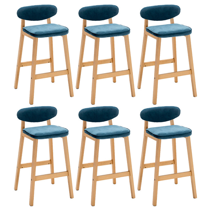 Contemporary Bar-stool Square Counter Bar Stool with Wooden Legs for Kitchen