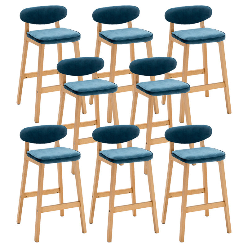 Contemporary Bar-stool Square Counter Bar Stool with Wooden Legs for Kitchen