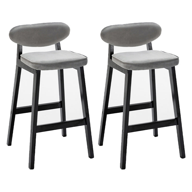 Contemporary Bar-stool Square Counter Bar Stool with Wooden Legs for Kitchen