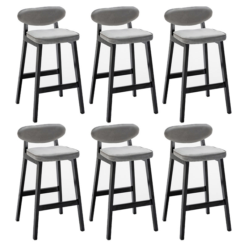 Contemporary Bar-stool Square Counter Bar Stool with Wooden Legs for Kitchen