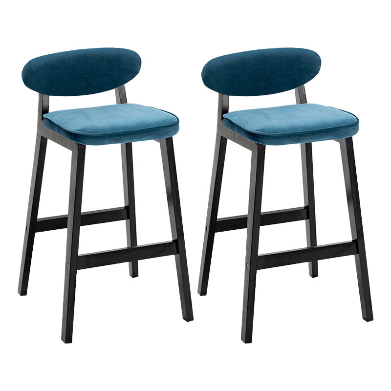 Contemporary Bar-stool Square Counter Bar Stool with Wooden Legs for Kitchen