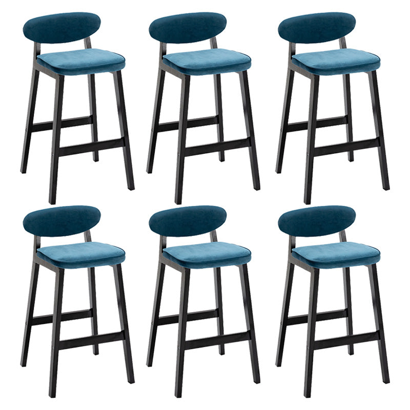 Contemporary Bar-stool Square Counter Bar Stool with Wooden Legs for Kitchen