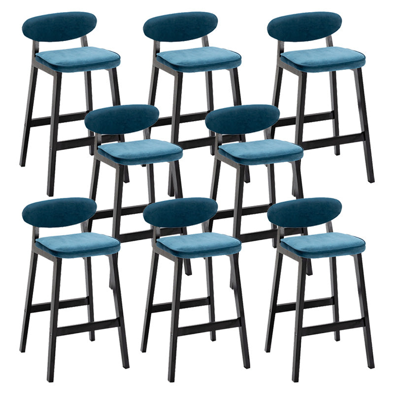 Contemporary Bar-stool Square Counter Bar Stool with Wooden Legs for Kitchen