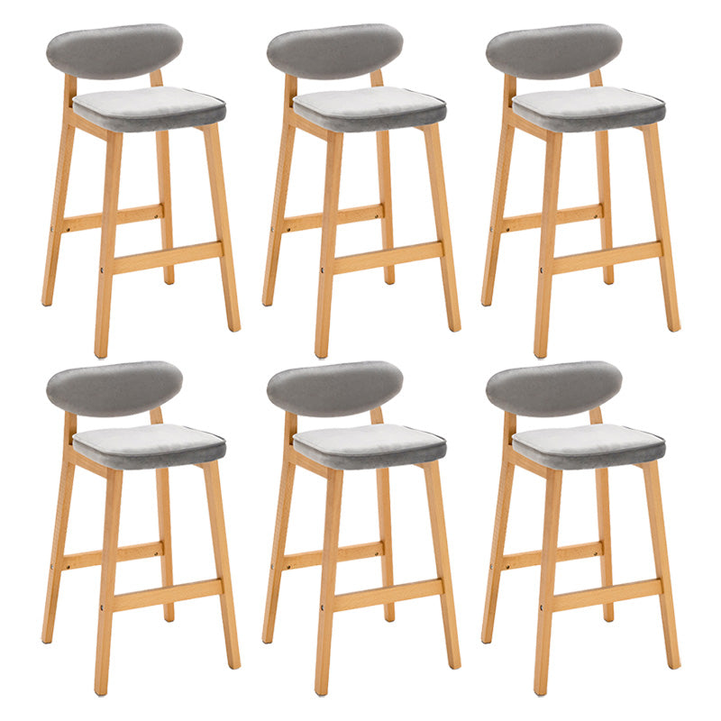 Contemporary Bar-stool Square Counter Bar Stool with Wooden Legs for Kitchen