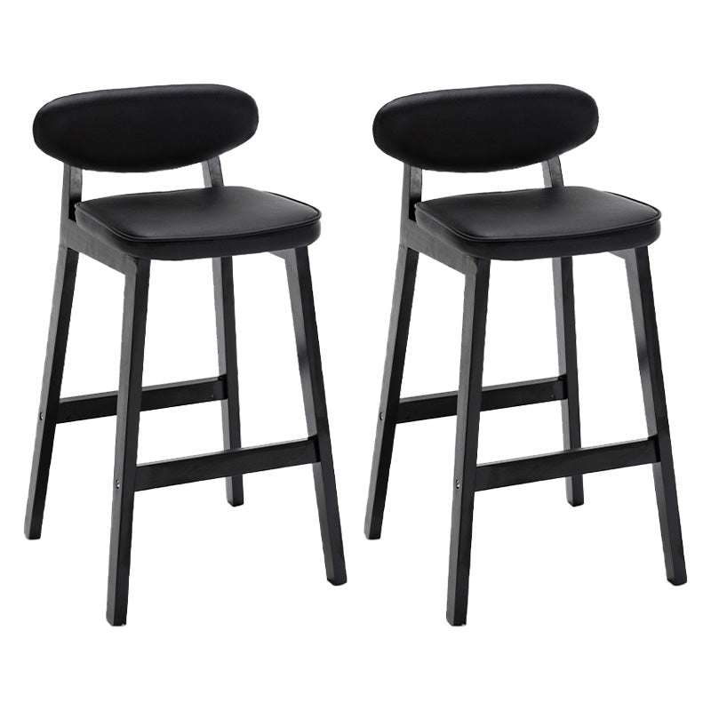 Contemporary Bar-stool Square Counter Bar Stool with Wooden Legs for Kitchen