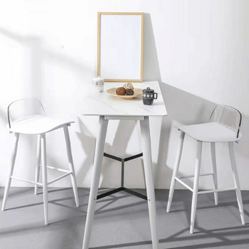 Scandinavian Footrest Home Stool Matte Finish Plastic Bar Stool