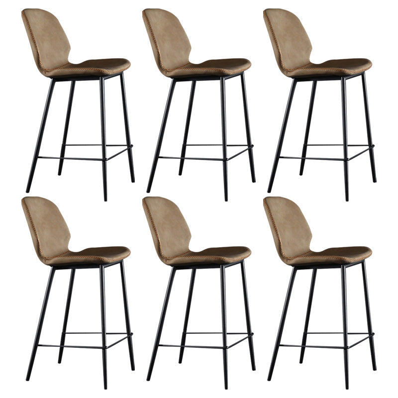 Scandinavian Matte Finish Leather Barstool Footrest Living Room Stool