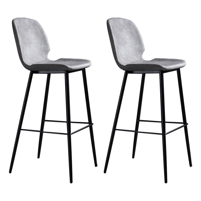 Scandinavian Matte Finish Leather Barstool Footrest Living Room Stool