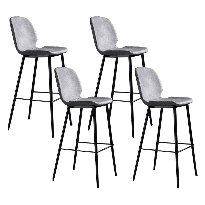 Scandinavian Matte Finish Leather Barstool Footrest Living Room Stool