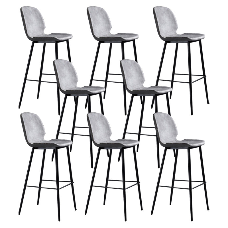 Scandinavian Matte Finish Leather Barstool Footrest Living Room Stool
