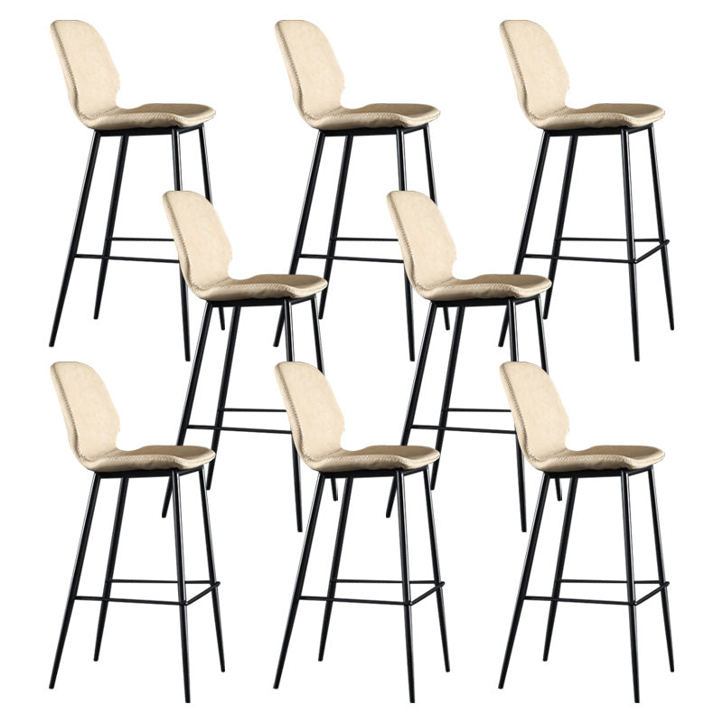 Scandinavian Matte Finish Leather Barstool Footrest Living Room Stool