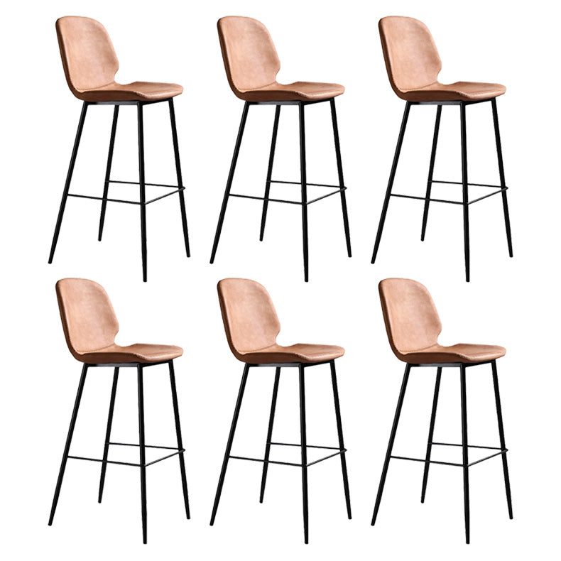 Scandinavian Matte Finish Leather Barstool Footrest Living Room Stool