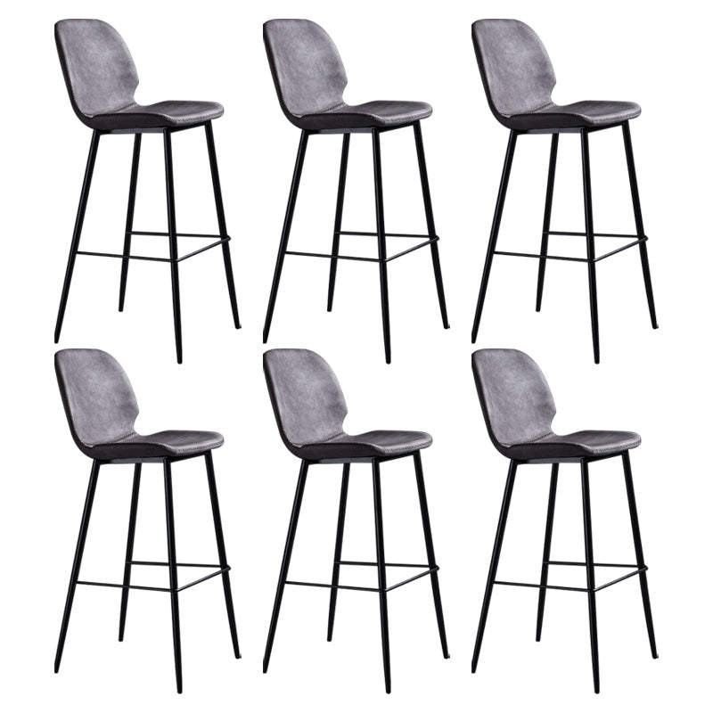 Scandinavian Matte Finish Leather Barstool Footrest Living Room Stool