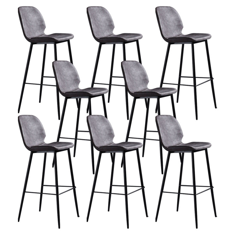 Scandinavian Matte Finish Leather Barstool Footrest Living Room Stool