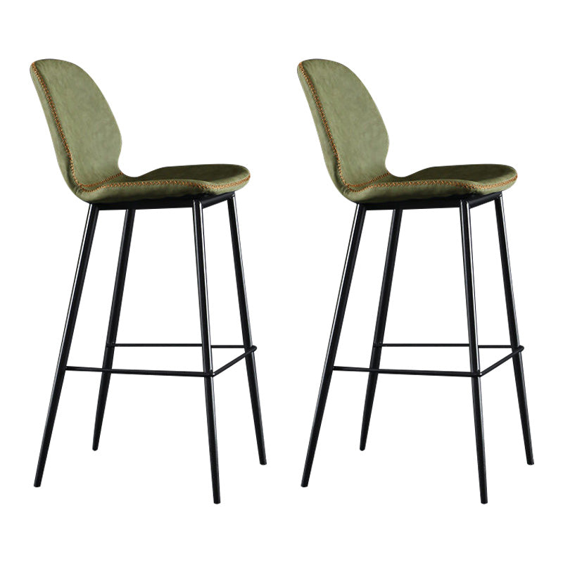 Scandinavian Matte Finish Leather Barstool Footrest Living Room Stool