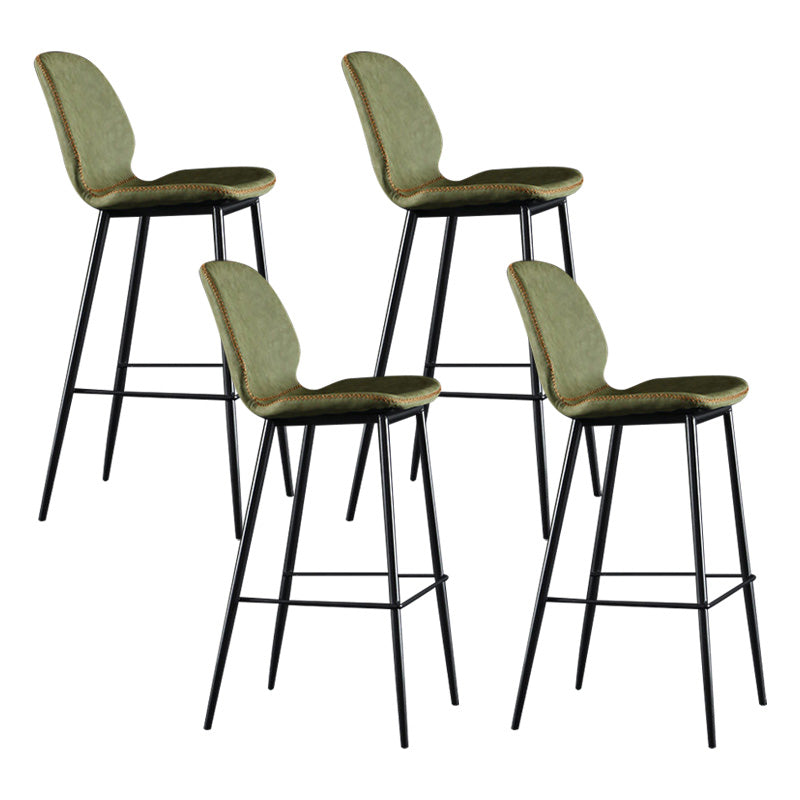 Scandinavian Matte Finish Leather Barstool Footrest Living Room Stool