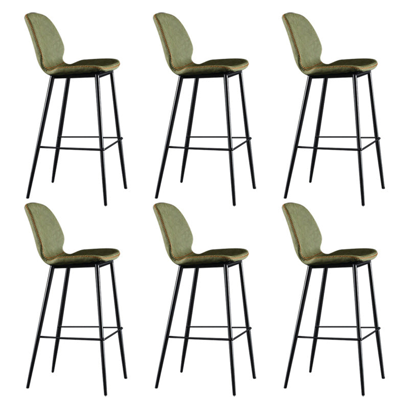 Scandinavian Matte Finish Leather Barstool Footrest Living Room Stool