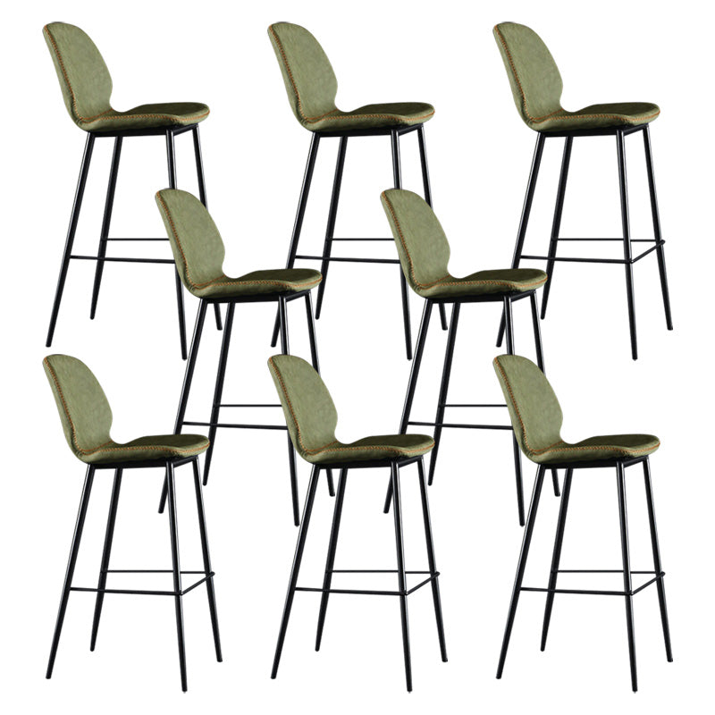 Scandinavian Matte Finish Leather Barstool Footrest Living Room Stool