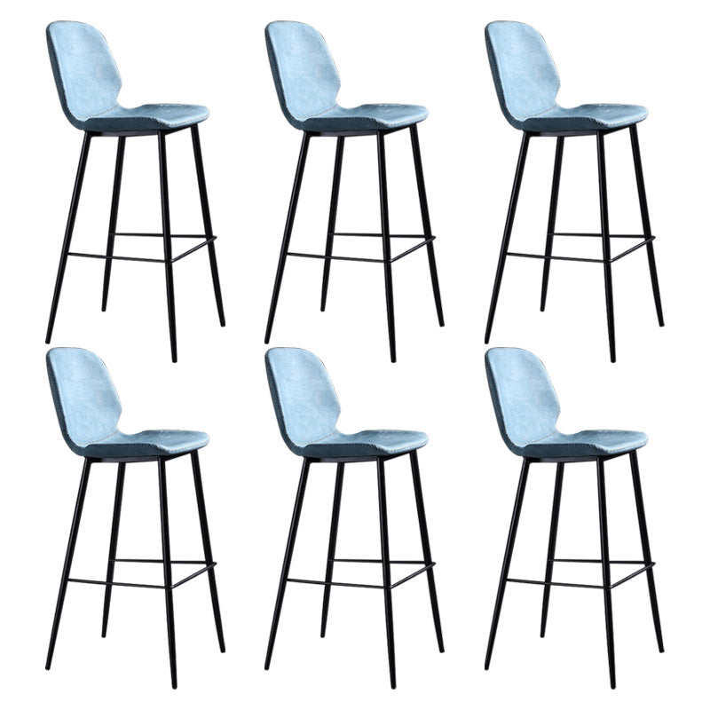 Scandinavian Matte Finish Leather Barstool Footrest Living Room Stool