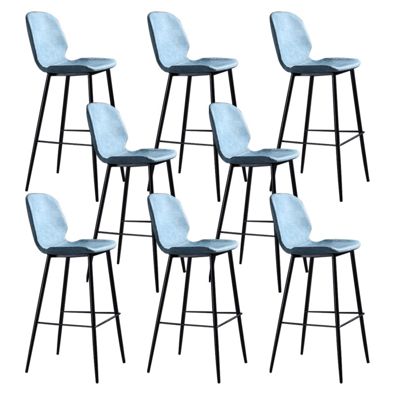 Scandinavian Matte Finish Leather Barstool Footrest Living Room Stool