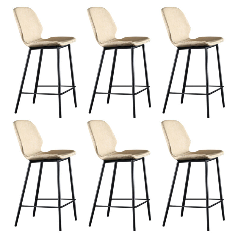 Scandinavian Matte Finish Leather Barstool Footrest Living Room Stool