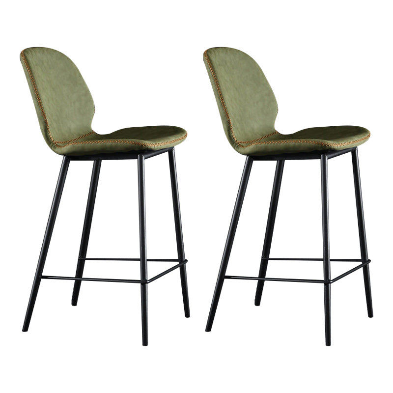 Scandinavian Matte Finish Leather Barstool Footrest Living Room Stool
