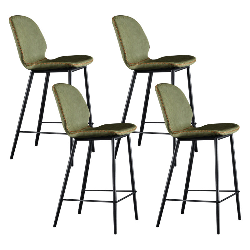 Scandinavian Matte Finish Leather Barstool Footrest Living Room Stool