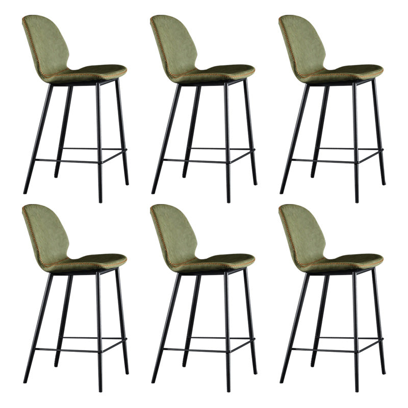 Scandinavian Matte Finish Leather Barstool Footrest Living Room Stool