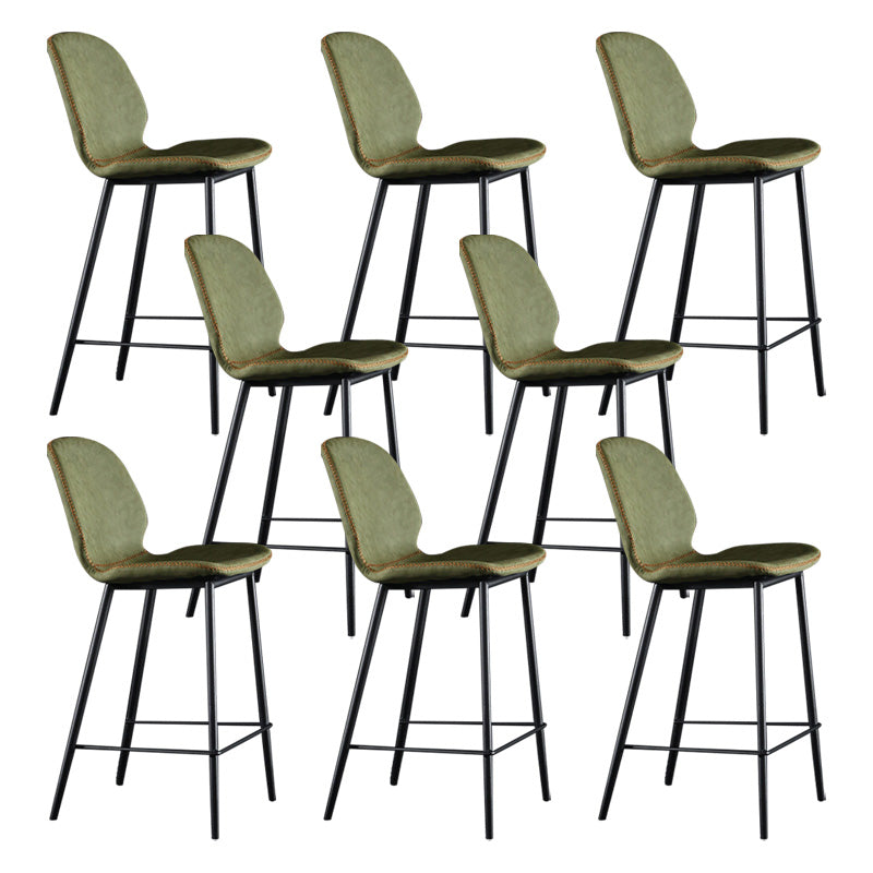 Scandinavian Matte Finish Leather Barstool Footrest Living Room Stool