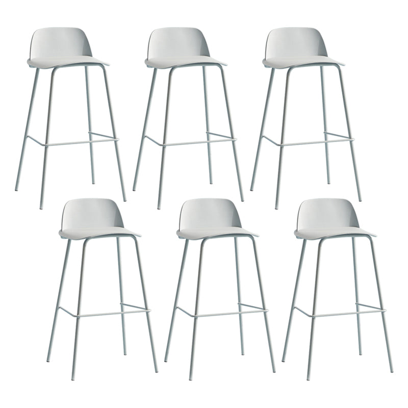 Scandinavian Living Room Low Back Stool Matte Finish Plastic Barstool