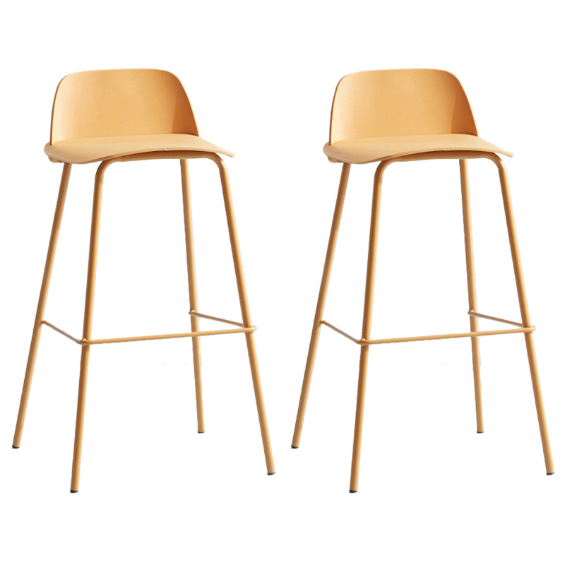 Scandinavian Living Room Low Back Stool Matte Finish Plastic Barstool