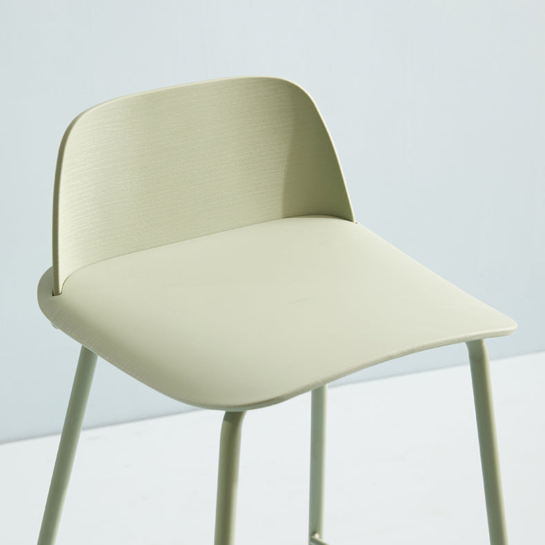 Scandinavian Living Room Low Back Stool Matte Finish Plastic Barstool
