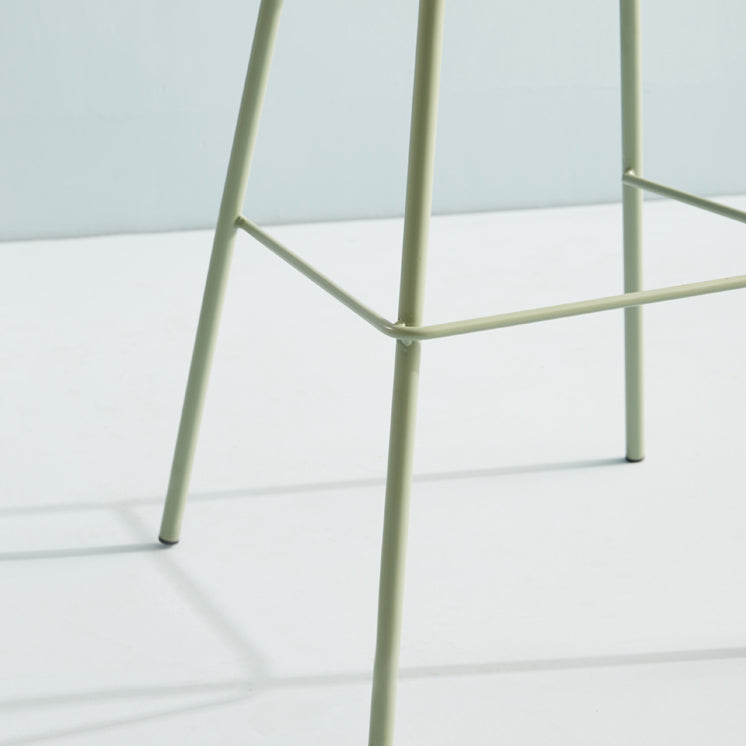 Scandinavian Living Room Low Back Stool Matte Finish Plastic Barstool